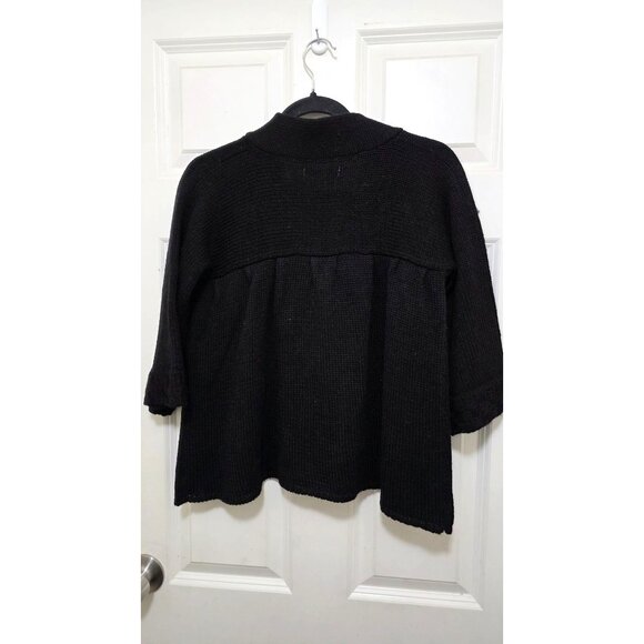 Miss Me Collection Black Button Front Knit Cardigan Sweater 3/4 Sleeves S - Picture 2 of 6